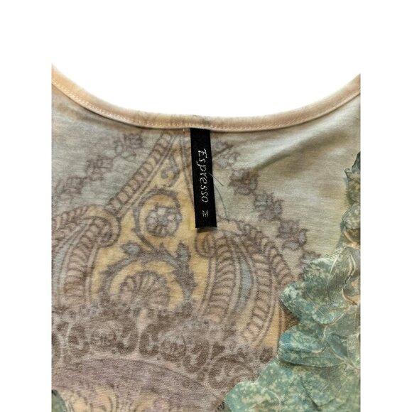 Espresso Women's Sleeveless Green & White Top - Picture 4 of 7